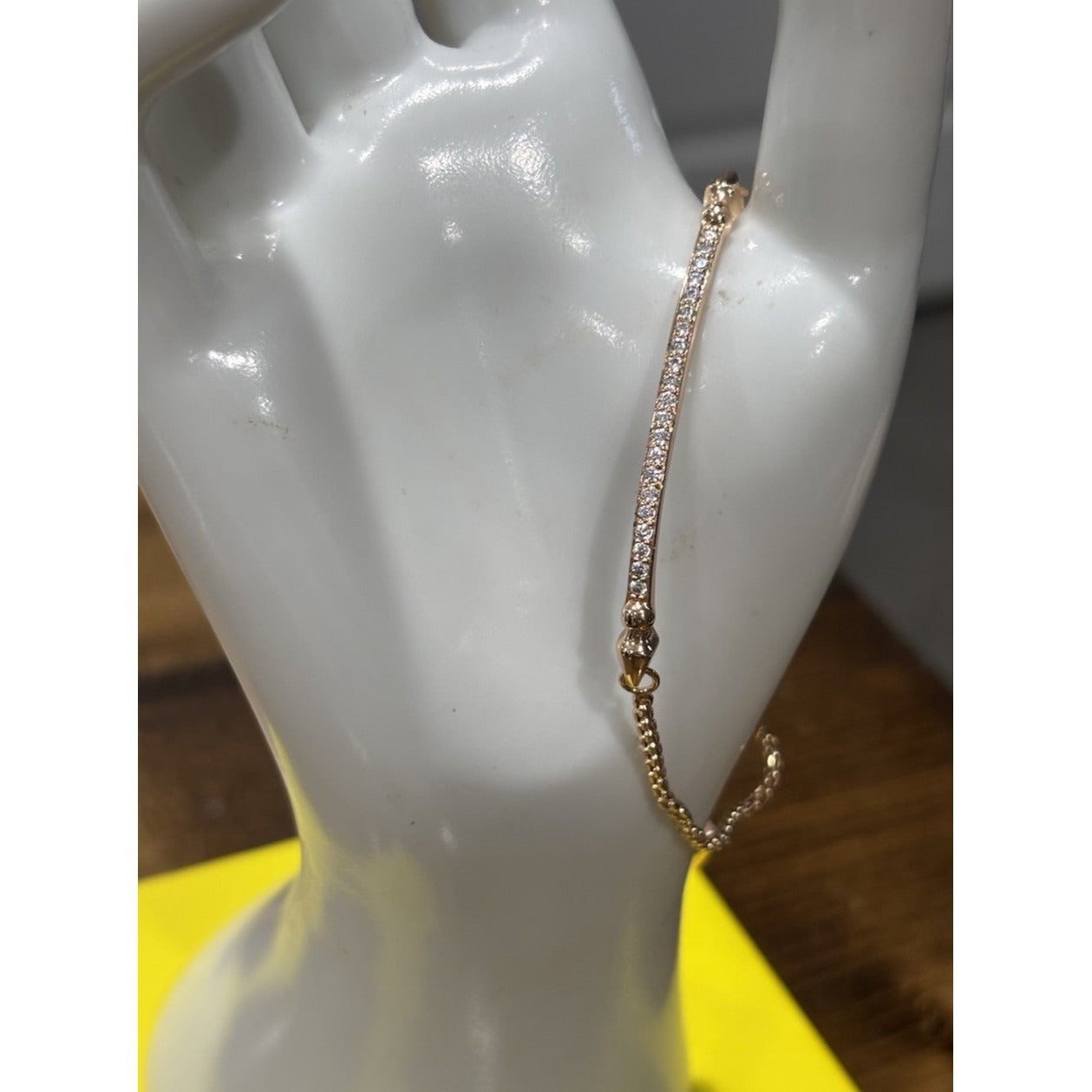 Kendra Scott Ott Adjustable Chain Bracelet clear crystal Rose Gold