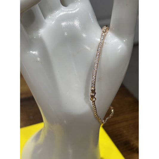 Kendra Scott Ott Adjustable Chain Bracelet clear crystal Rose Gold