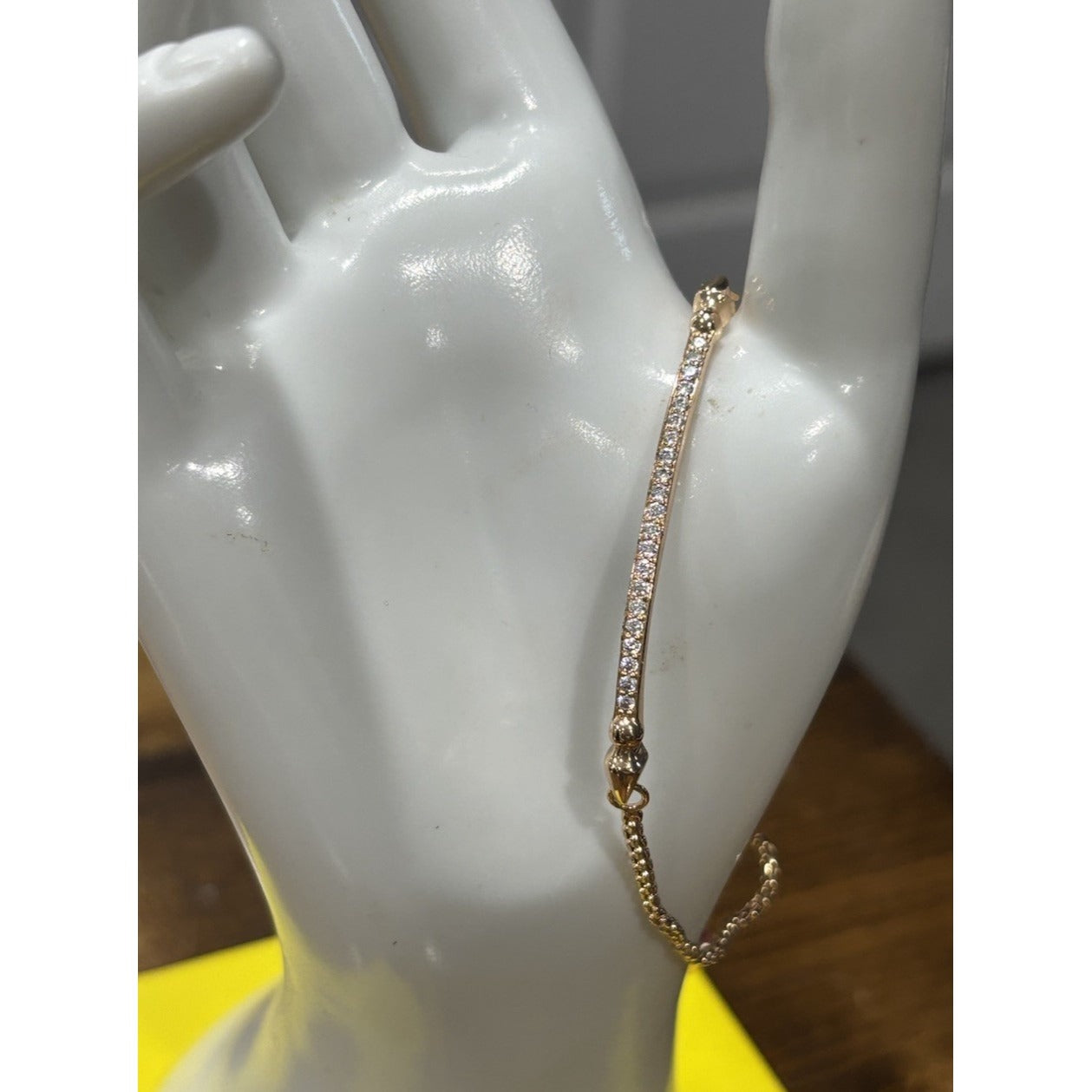 Kendra Scott Ott Adjustable Chain Bracelet clear crystal Rose Gold