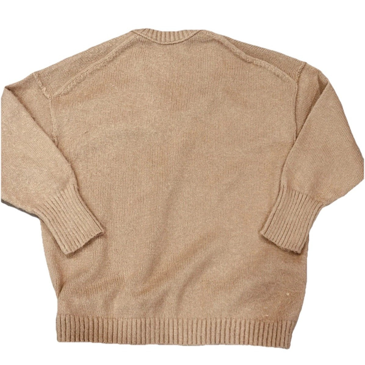 Women's V-Neck Fuzzy Oversized Pullover Sweater - Wild Fable Brown Size XL