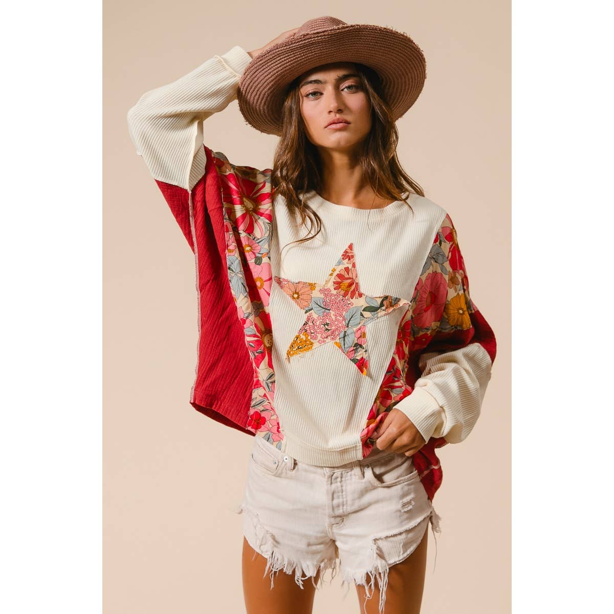 BiBi KNIT AND PRINT MIXED AND MATCH TOP