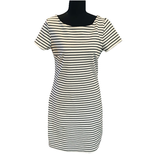 Sugarlips Womens Bodycon Dress Size M Black and White Striped Jersey