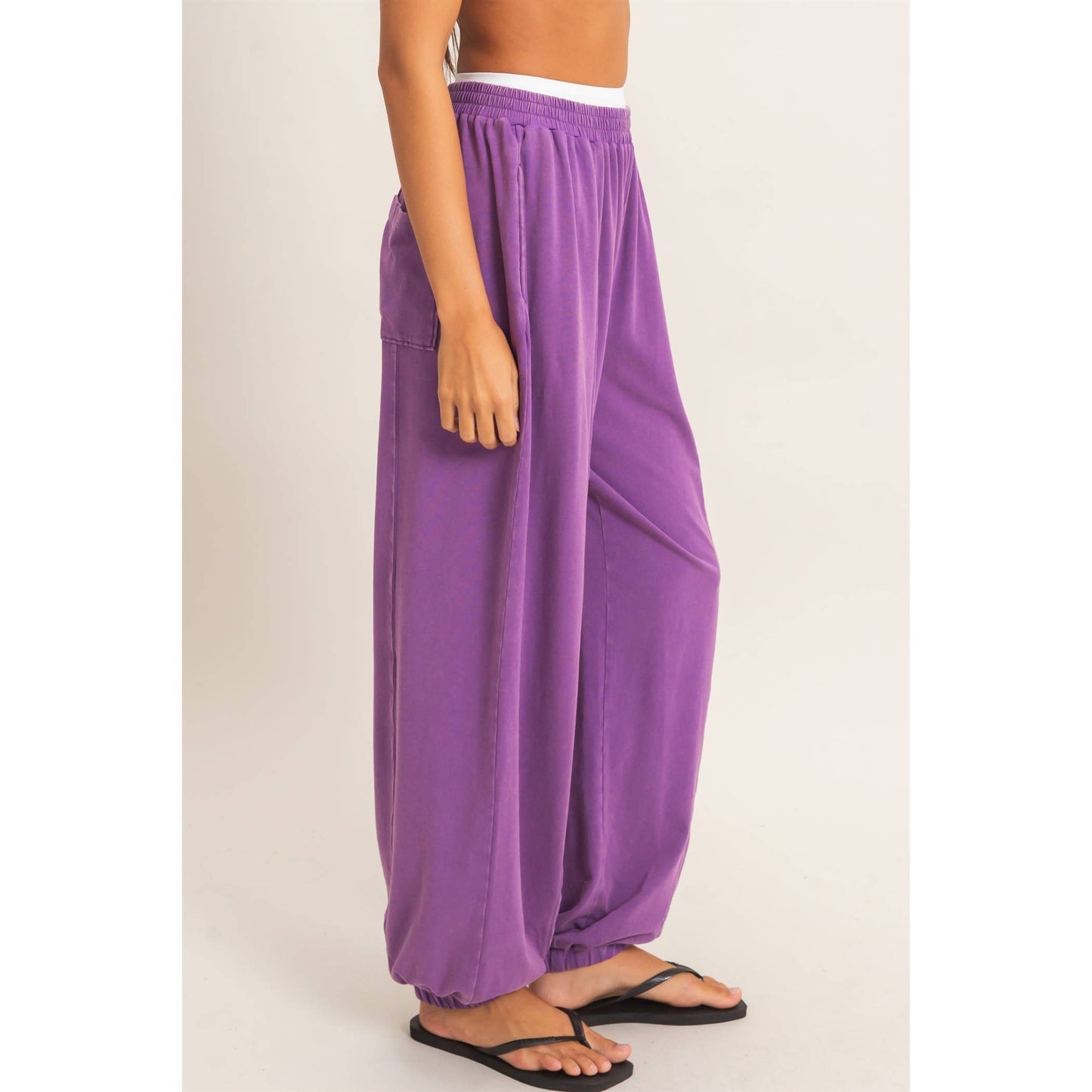 Double Zero Mineral Wash Elastic Waist Jogger Pants