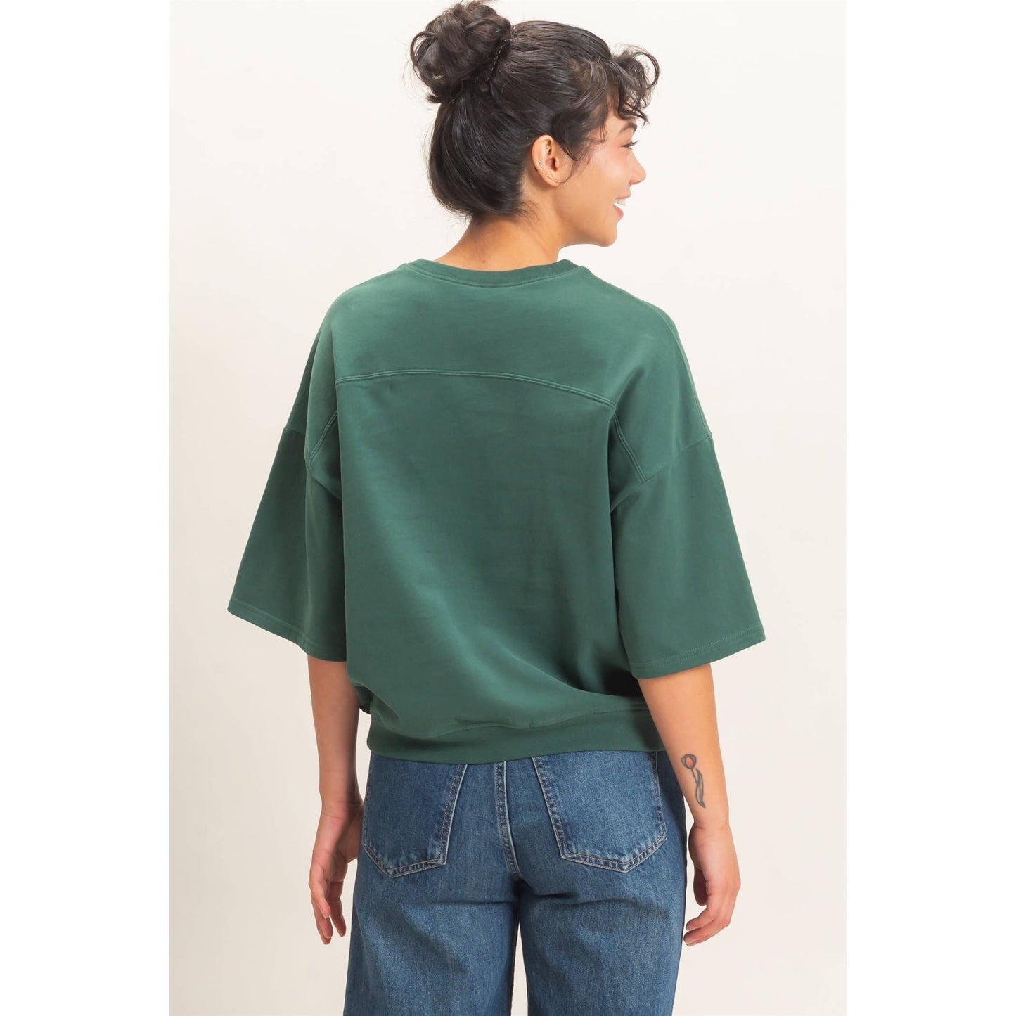 Double Zero Washed Crew Neck Short Sleeve Top