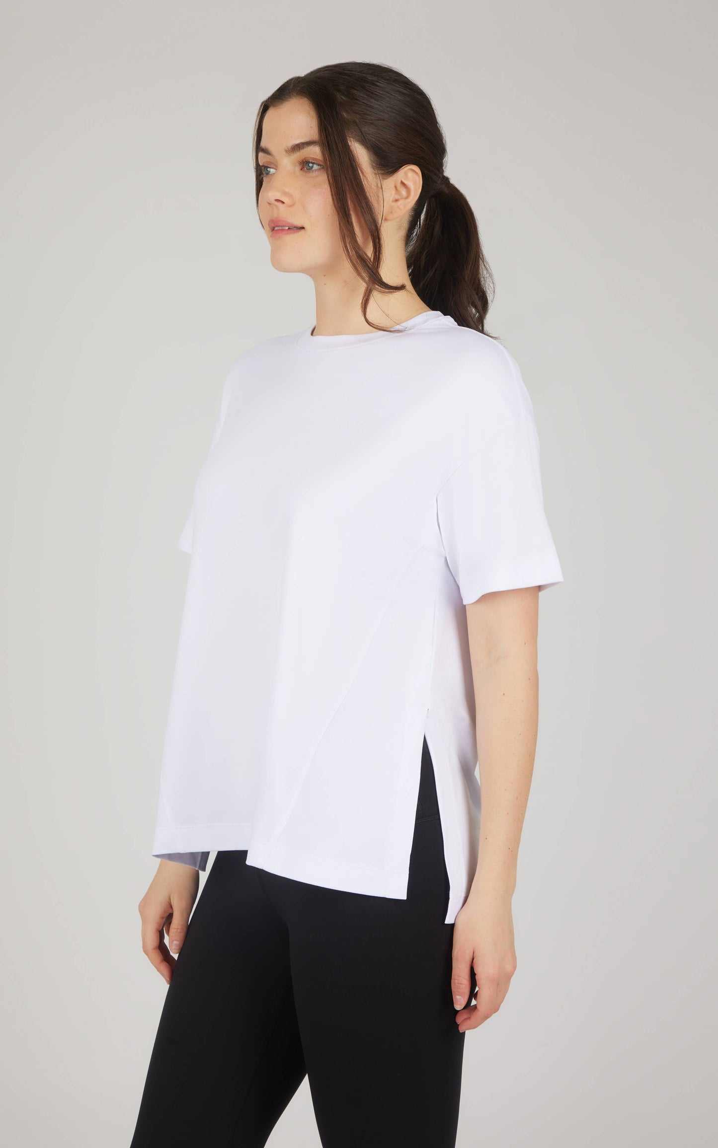 Women's Super Soft Boxy Full Length Short Sleeve T Shirts White