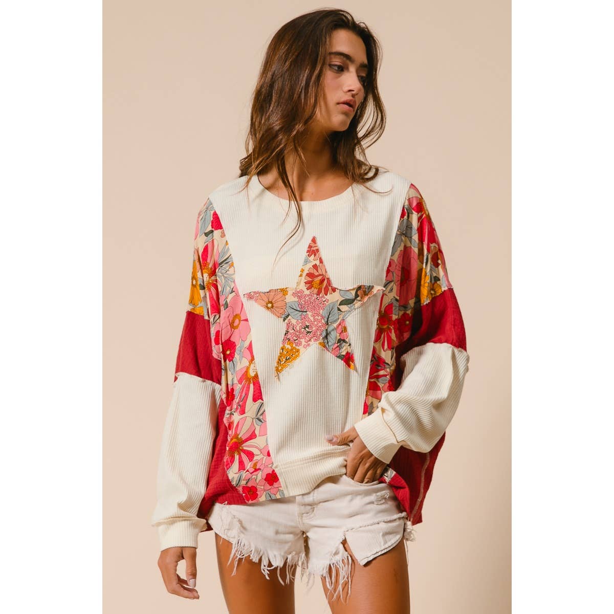 BiBi KNIT AND PRINT MIXED AND MATCH TOP