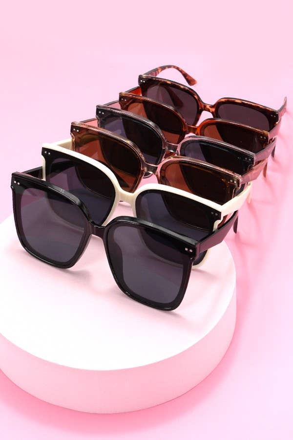 ACETATE SQUARE CATEYE SUNGLASSES