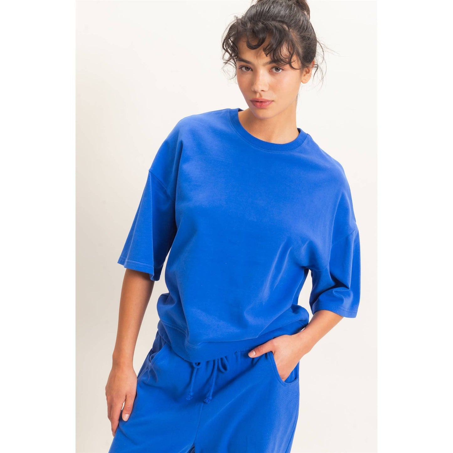 Double Zero Washed Crew Neck Short Sleeve Top