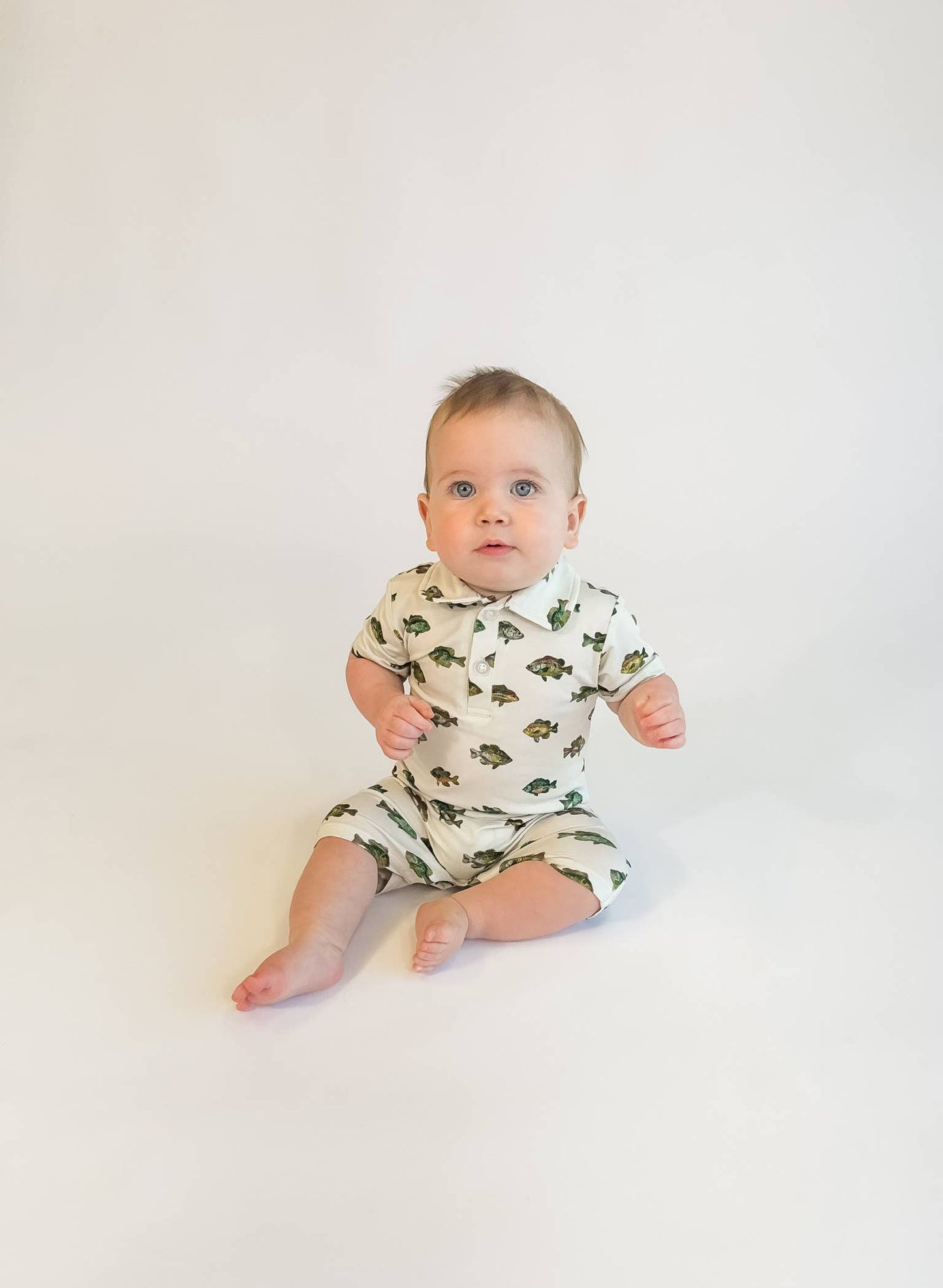 Lake Fish - SS Polo Romper Goosies
