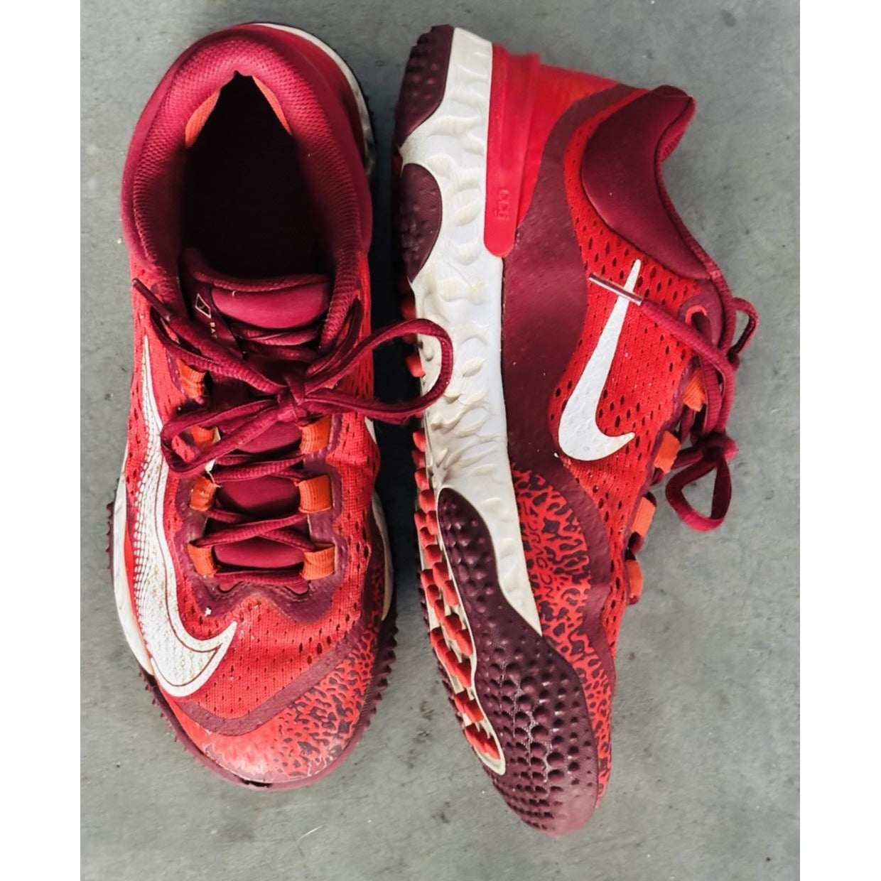 NIKE Alpha Huarache Elite 4 Turf Shoes Size 8 Mens Red White Baseball