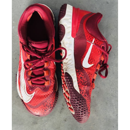 NIKE Alpha Huarache Elite 4 Turf Shoes Size 8 Mens Red White Baseball