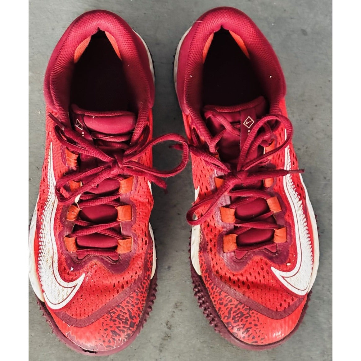 NIKE Alpha Huarache Elite 4 Turf Shoes Size 8 Mens Red White Baseball