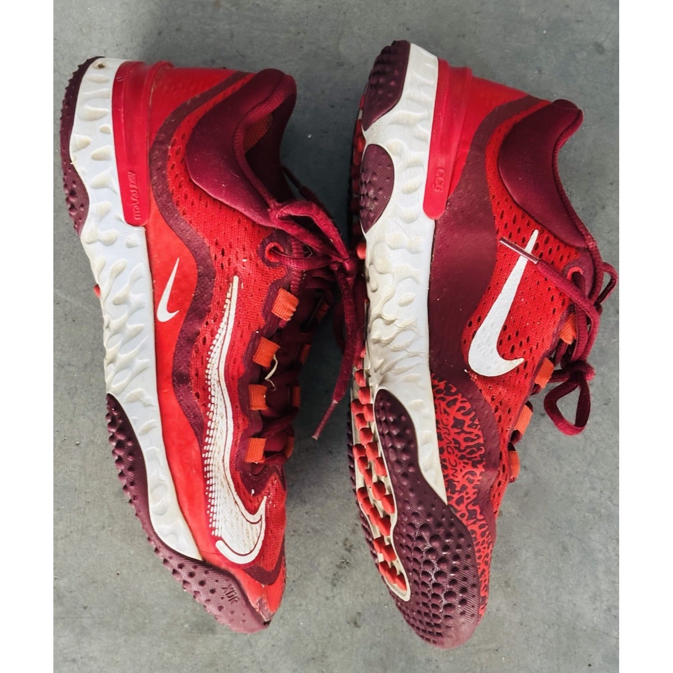 NIKE Alpha Huarache Elite 4 Turf Shoes Size 8 Mens Red White Baseball