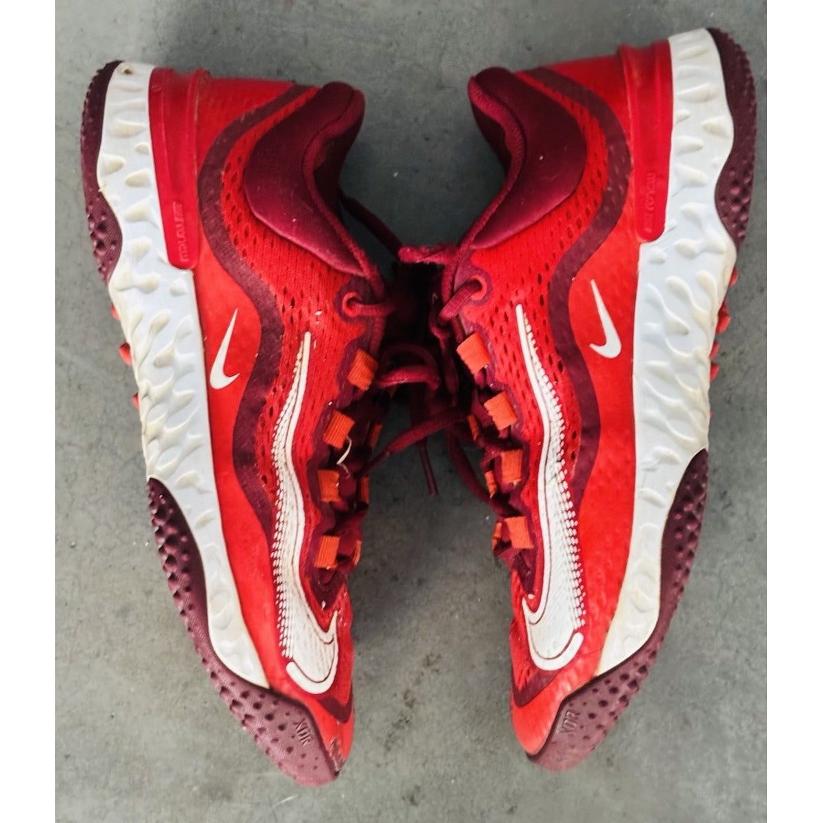 NIKE Alpha Huarache Elite 4 Turf Shoes Size 8 Mens Red White Baseball