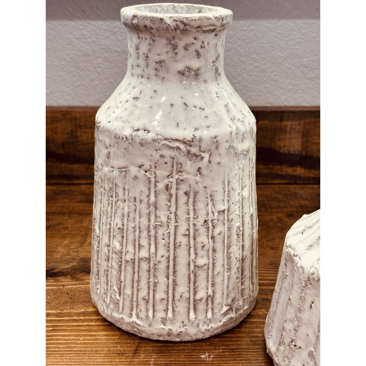 White decorative Set Of 3 Tercotta Pottery  Lot