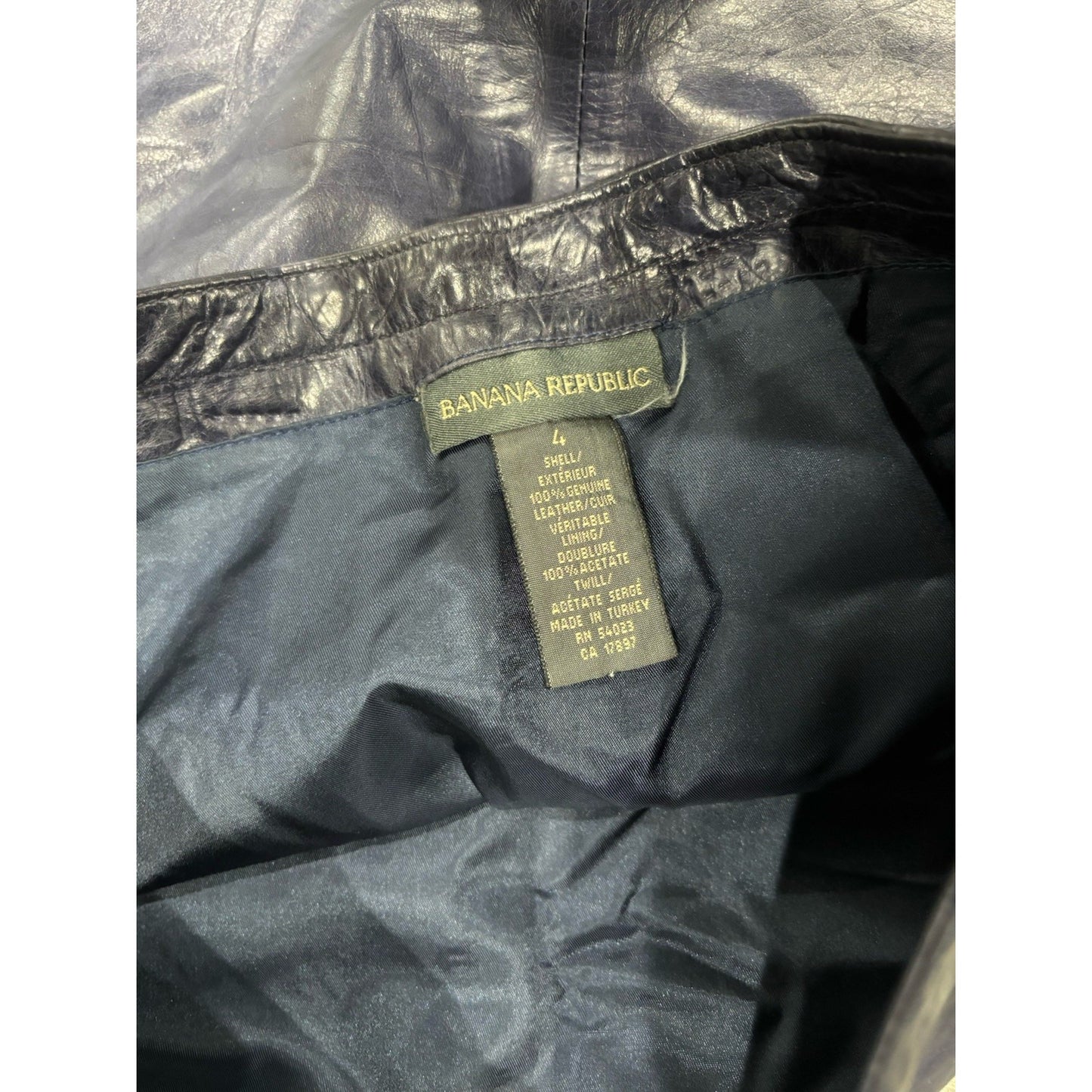 Banana Republic Navy Leather Pencil Skirt Size 4