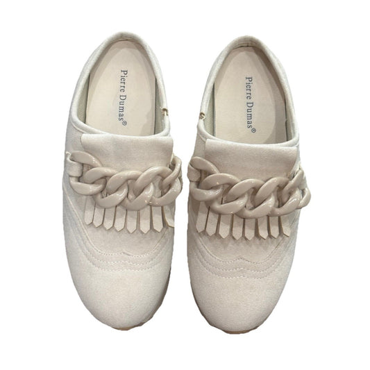 Pierre Dumas Ivory Paloma-1 Women's Elevated 2 inch Platform Sneakers, Size 6.5
