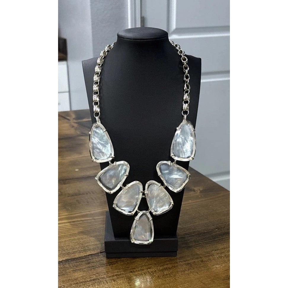 Kendra Scott Harlow Mother Of Pearl Abalone Statement Necklace Gold