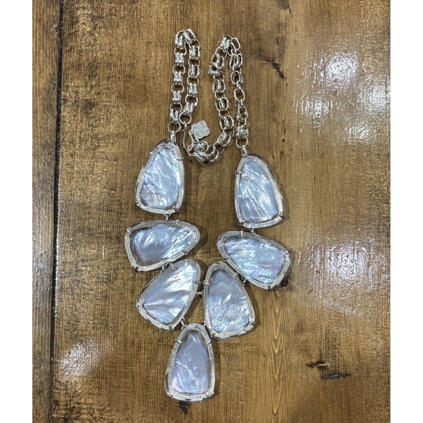 Kendra Scott Harlow Mother Of Pearl Abalone Statement Necklace Gold