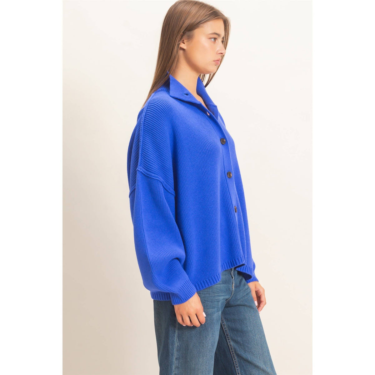 High Neck Oversized Cardigan