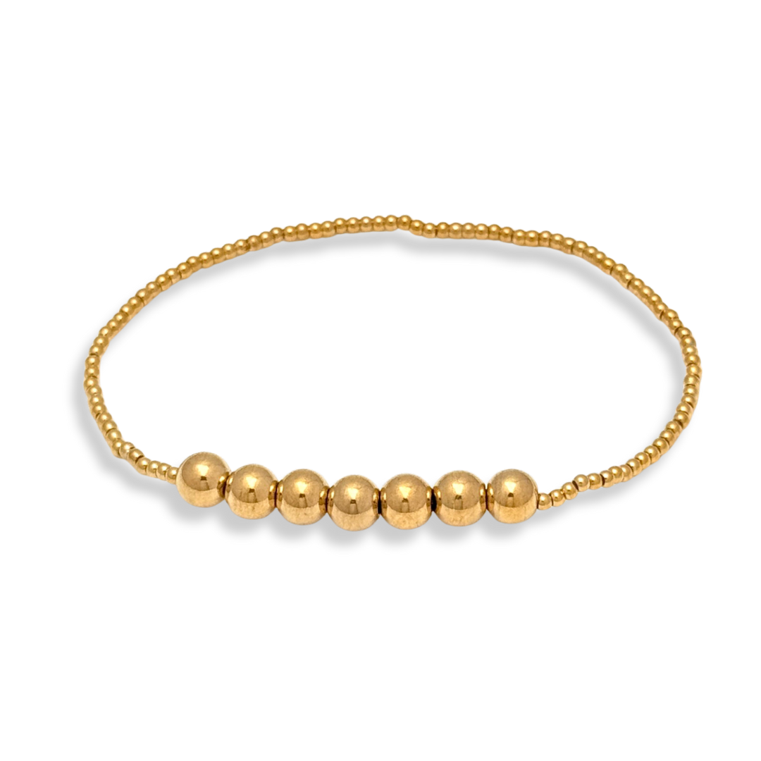 Pearl and Gold Beaded Bracelets Waterproof