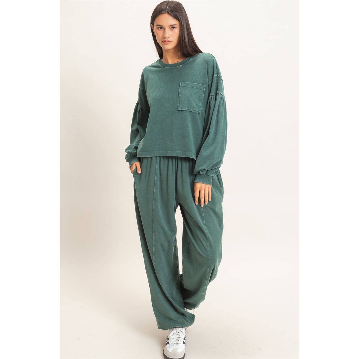 Double Zero Mineral Wash Elastic Waist Jogger Pants