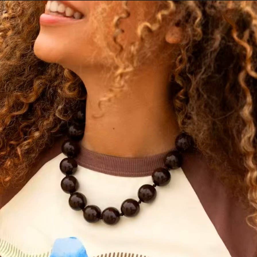 BOHO CHUNKY COLORFUL BEADED STATEMENT NECKLACE | 40NK9606