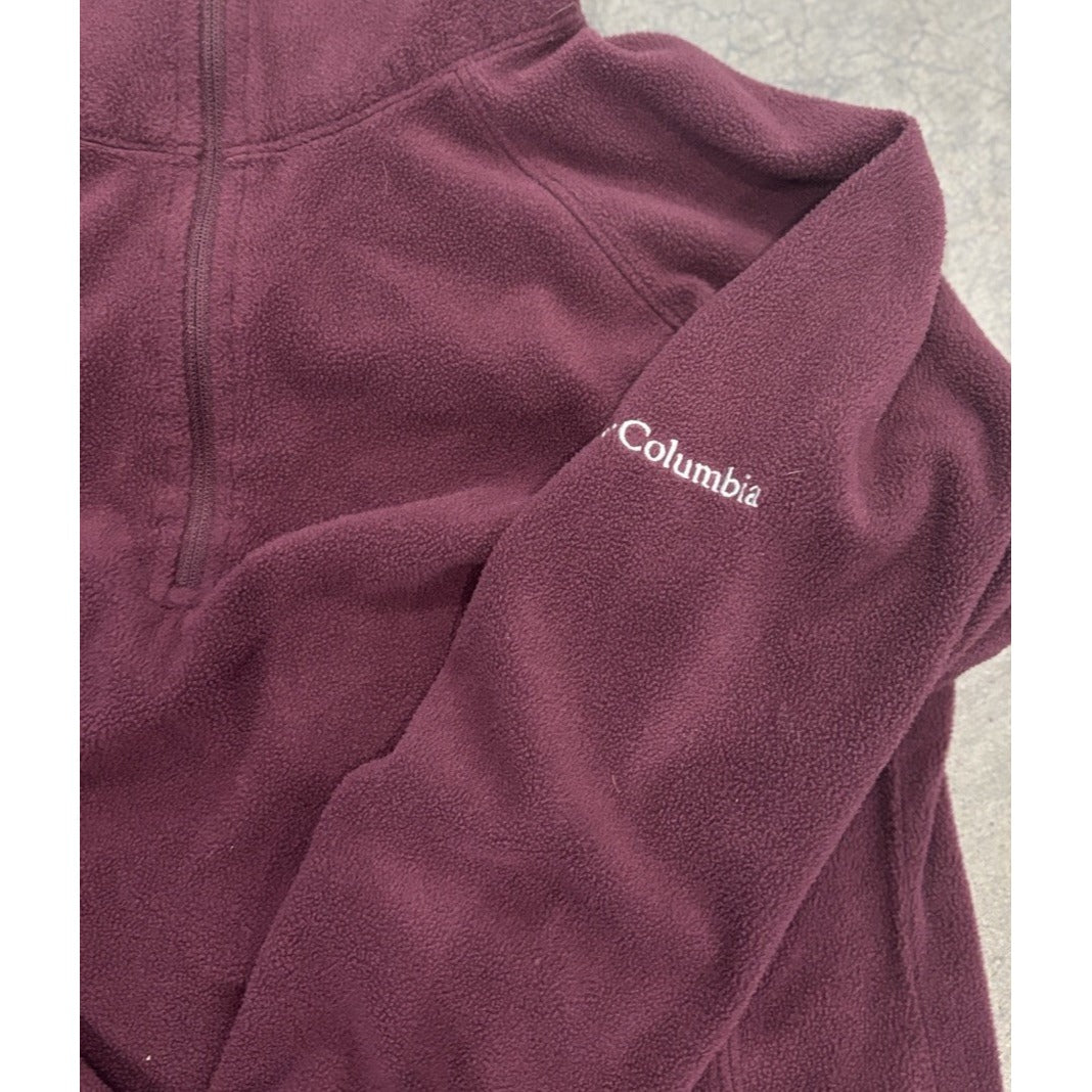 Columbia Woman’s Glacial Fleece IV In Moonvista Maroon 1/2 Zip Size Small