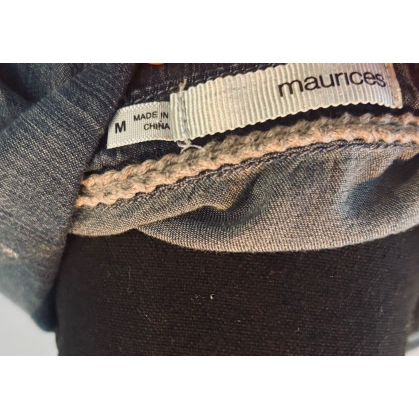 Maurice’s Woman’s Chambray Dark wash Long Sleeve Shirt Size M Super Soft