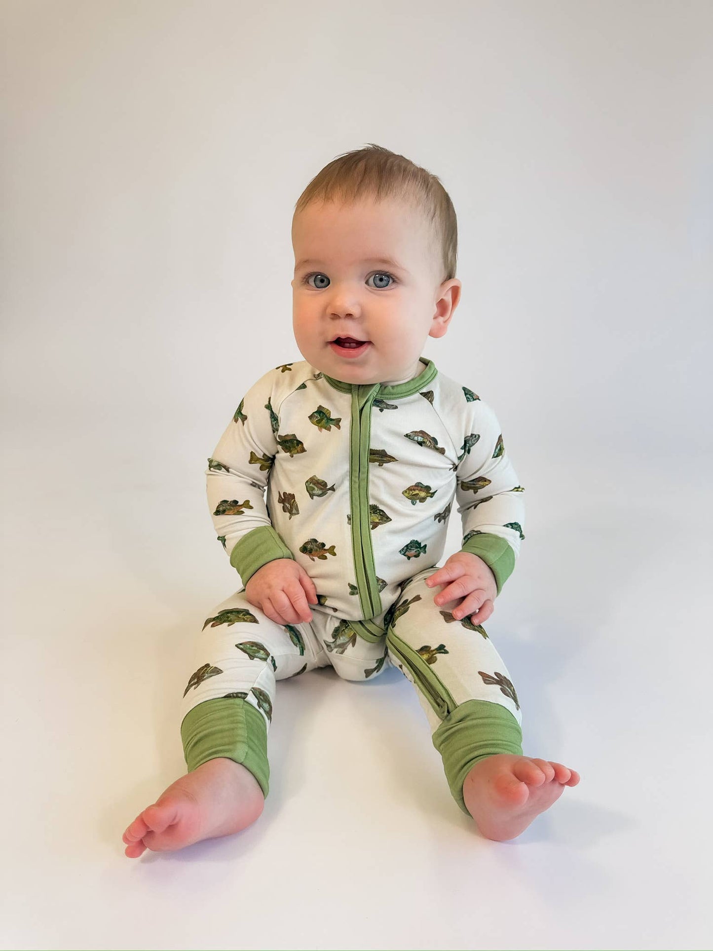 Goosies Lake Fish - Convertible Zip PJs Bamboo