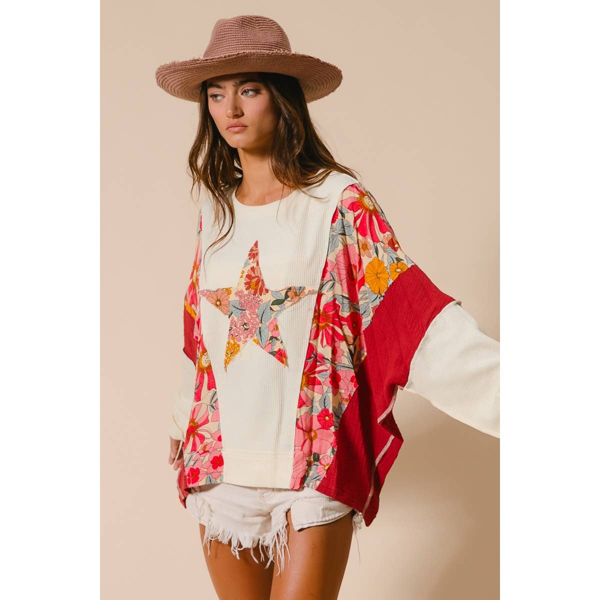 BiBi KNIT AND PRINT MIXED AND MATCH TOP