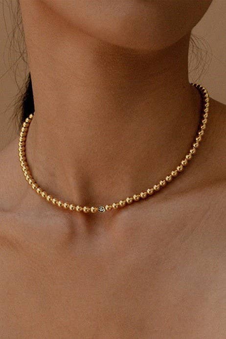 18K STAINLESS STEEL TARNISH FREE BEADED NECKLACE