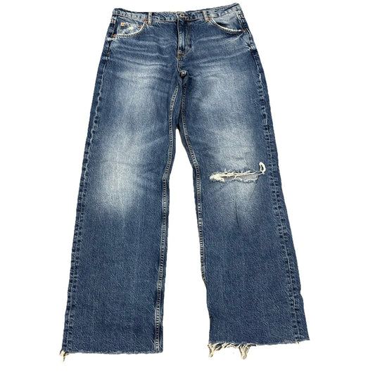Zara Woman’s Wide Leg Jeans High Waisted Size 10 Raw Hem