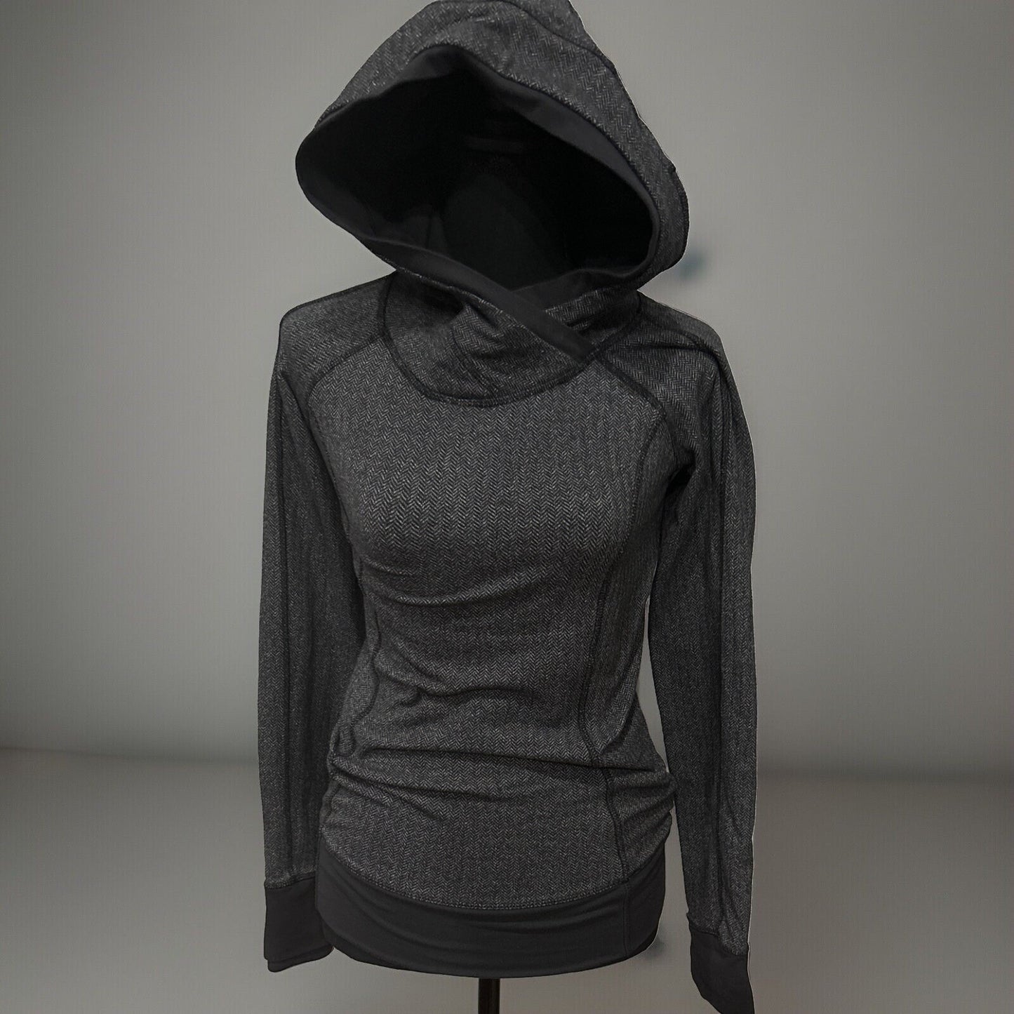 LULULEMON THINK FAST HOODIE, GRAY, SIZE 2