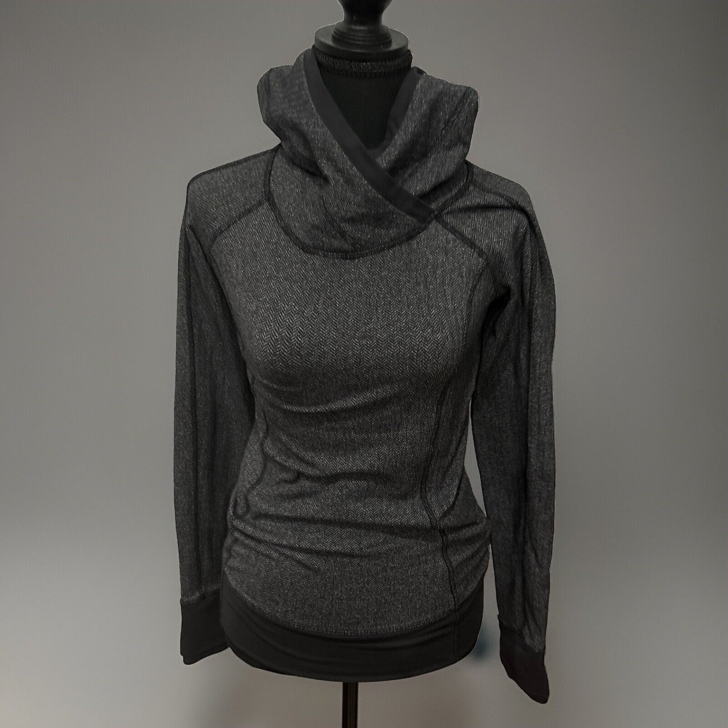 LULULEMON THINK FAST HOODIE, GRAY, SIZE 2