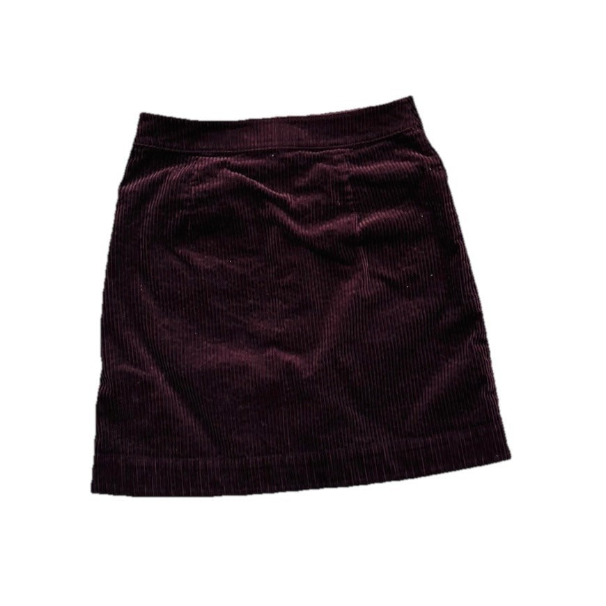 - LOFT Above the Knee Corduroy Skirt in Maroon Size 0