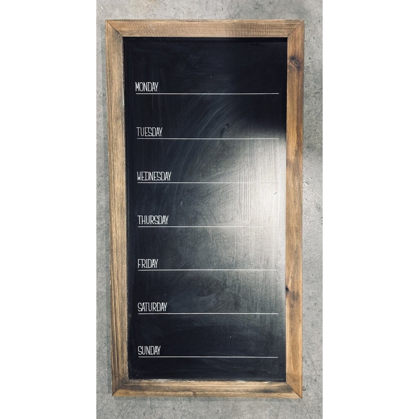 Days Of The Week Slim Framed Chalkboard