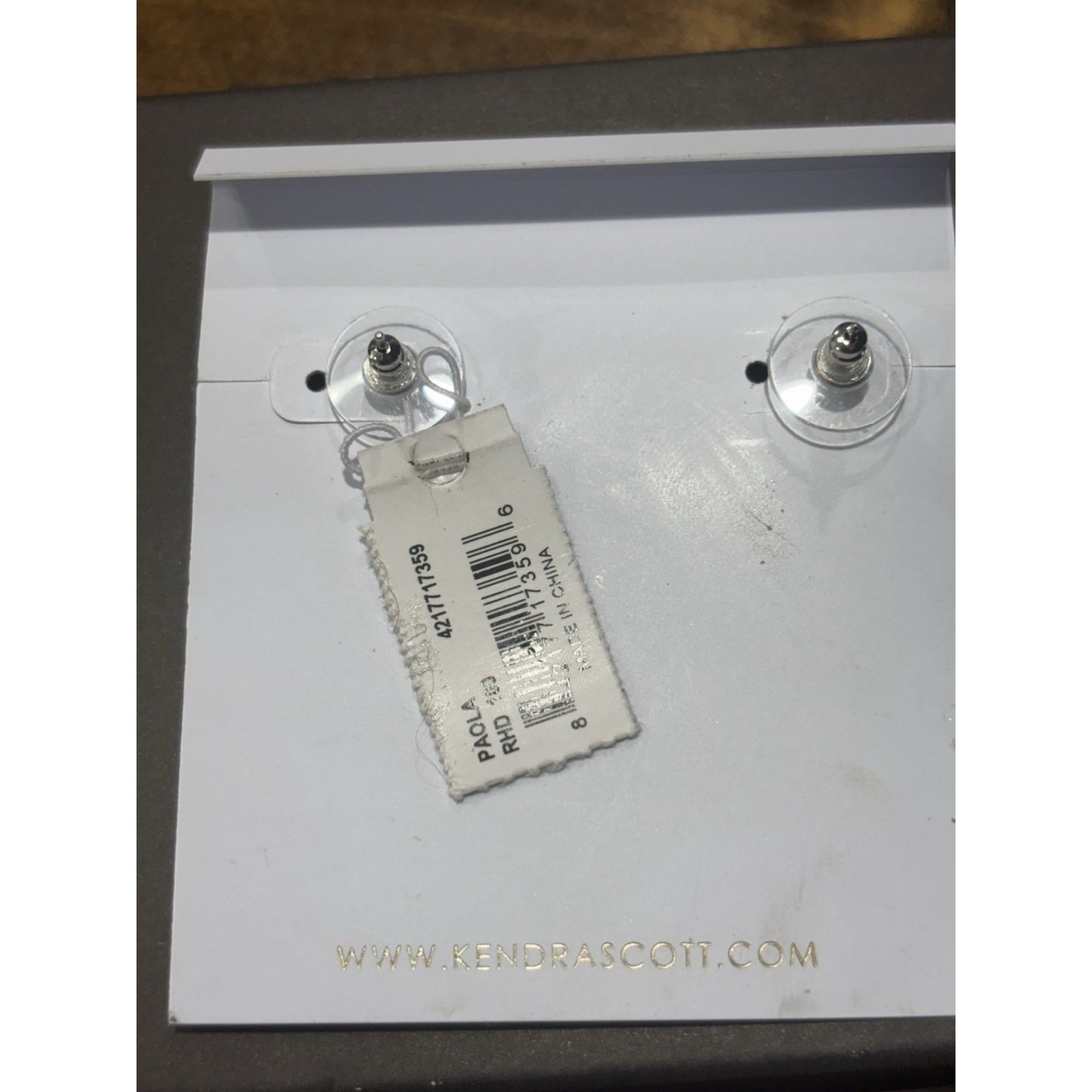 New Kendra Scott Silver Bar Paola Earrings With White Mother Of Pearl Stone