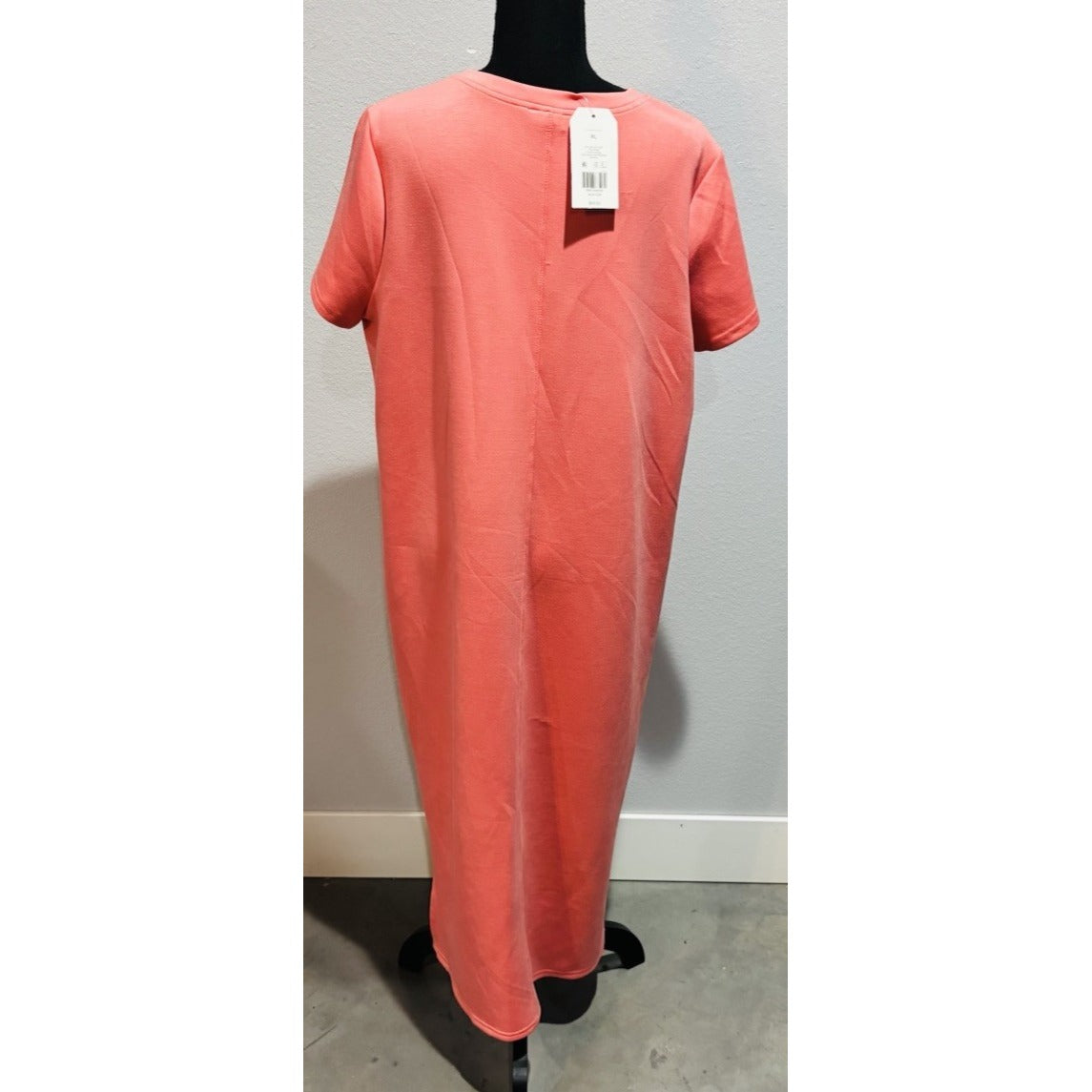 Wonderly Short Sleeve Long Coral Tshirt Dress NWT Size XL