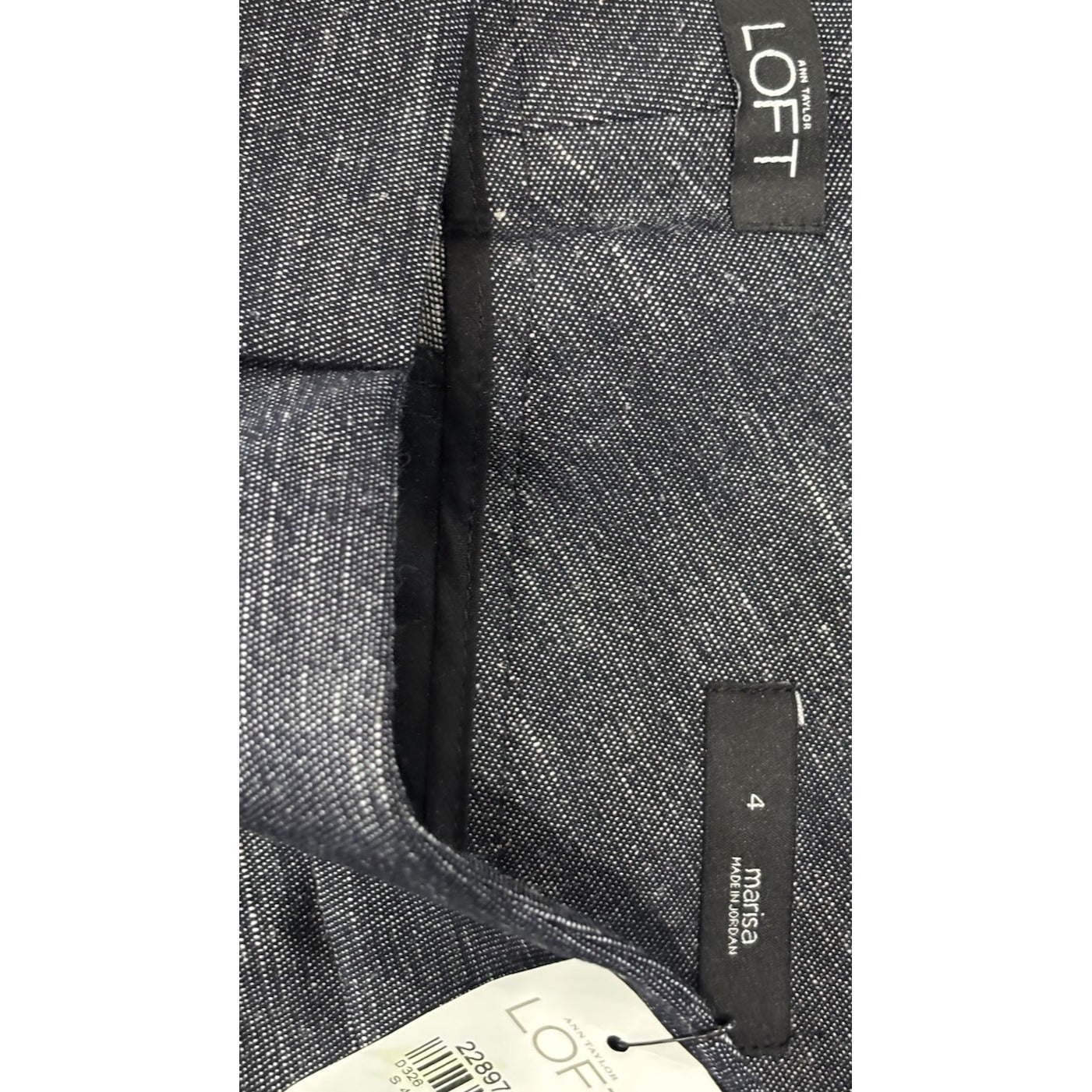 Ann Taylor LOFT Marisa Blue Blended Linen/Poly  Cropped Trouser Pants Size 4 NWT