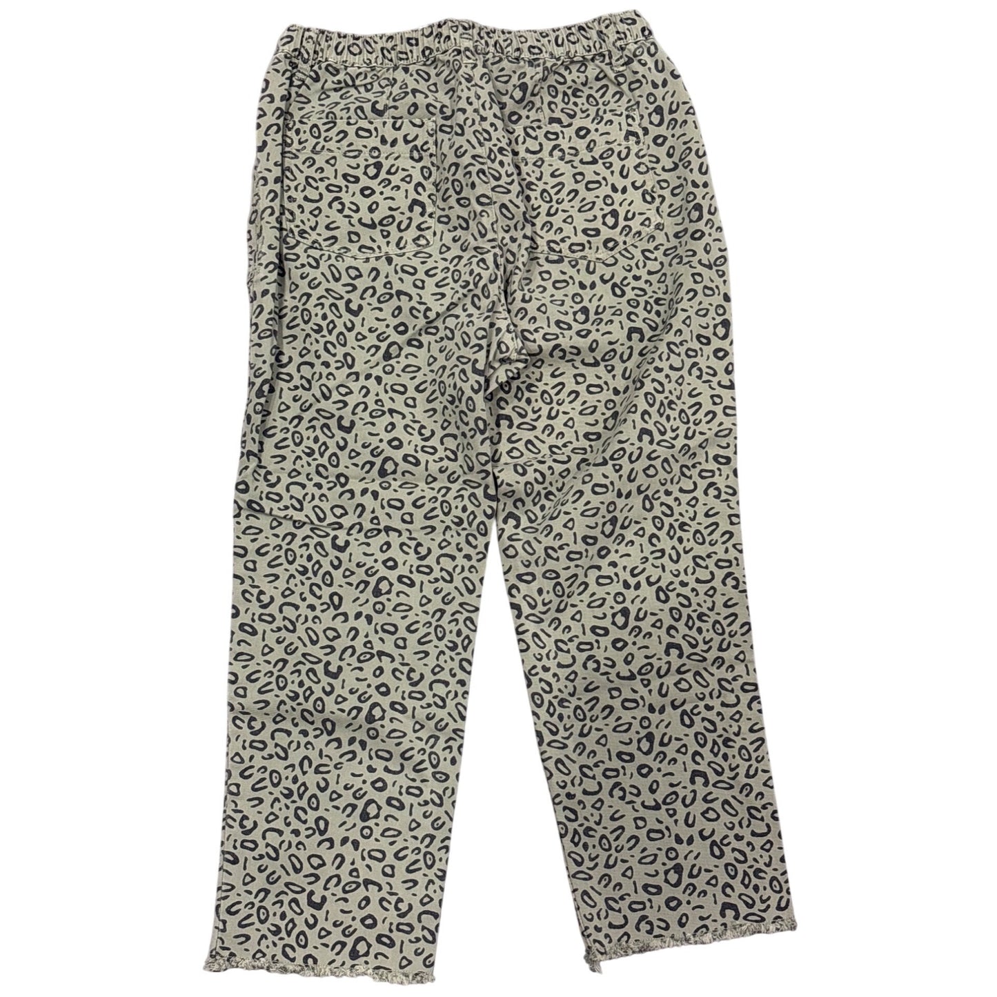 Leopard Print Elastic Waist Pants M Casual Style