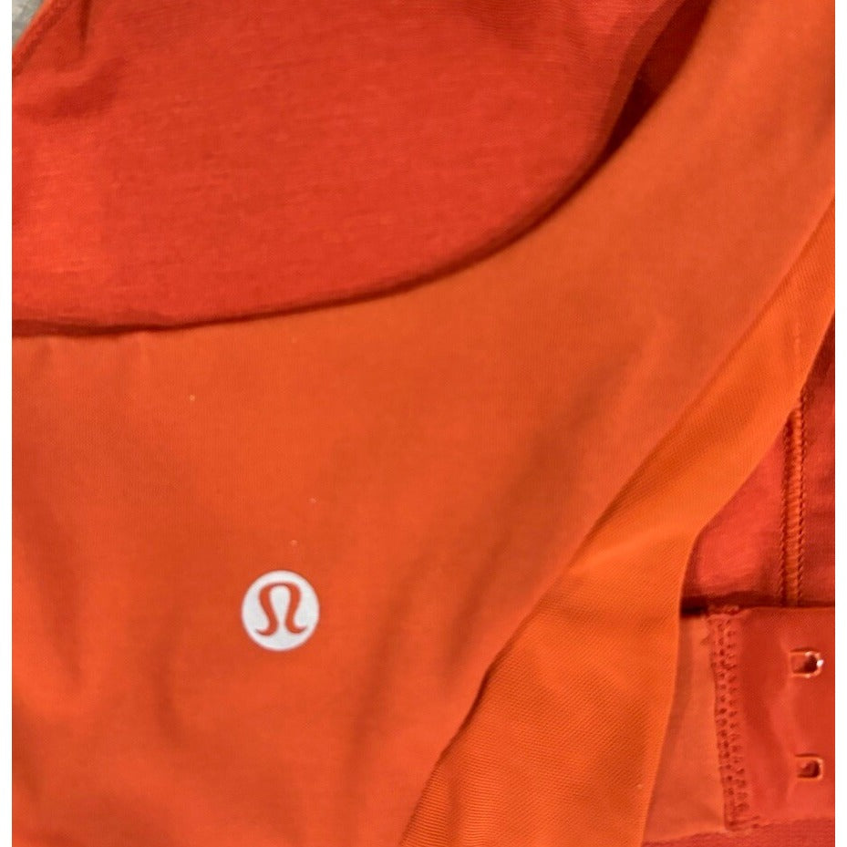 Lululemon Sports Bra Women's Size 8 Back Train Medium Support, Orange