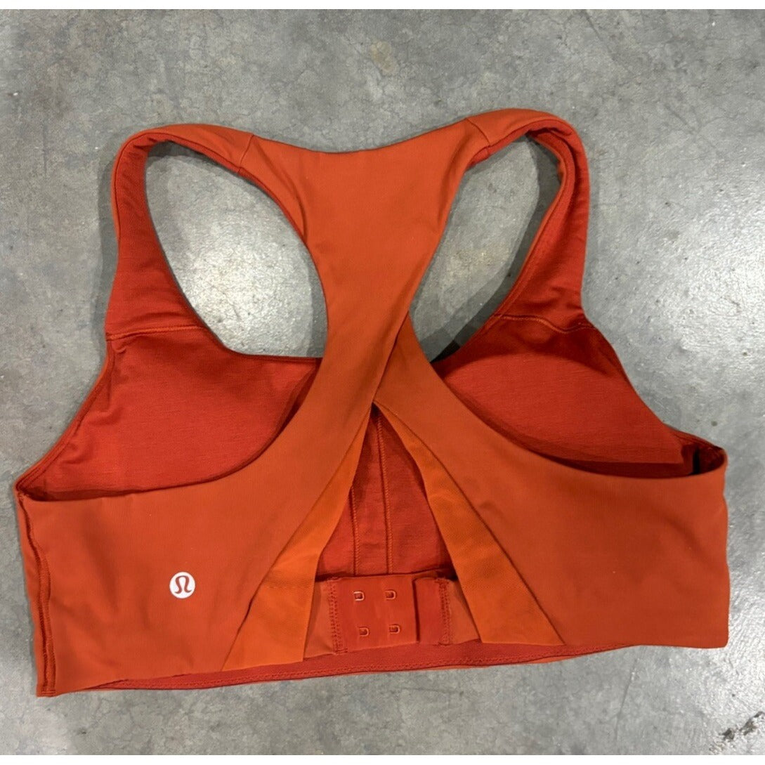 Lululemon Sports Bra Women's Size 8 Back Train Medium Support, Orange