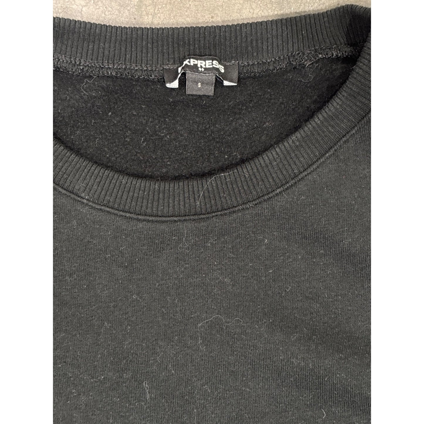 Express Black Long Sleeve Puff Shoulder Sweatshirt Dress S