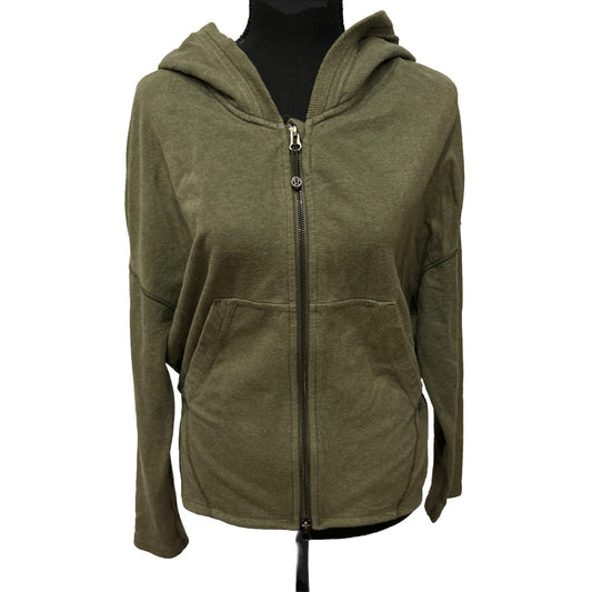 Lululemon HOLD YOUR OM HOODIE Jacket ~ Heathered Fatigue Green Size 4