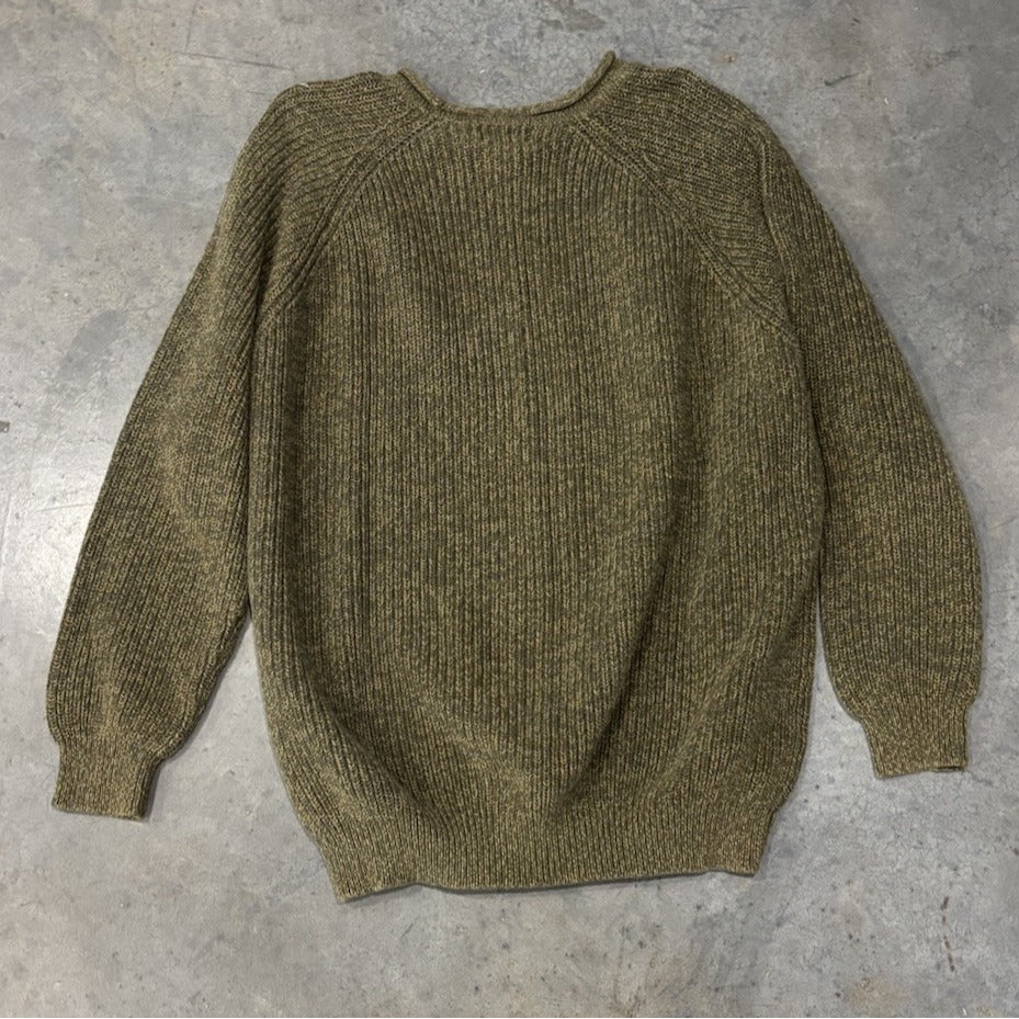 LL Bean Ivory Roll Neck Knit Sweater Mens Size 2XL Tall 100% Cotton Fisherman