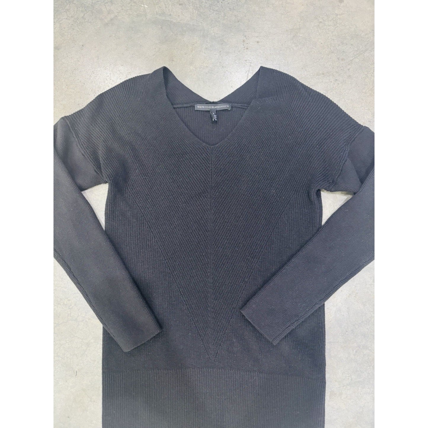 White House Black Market Long Black Sweater Size Medium