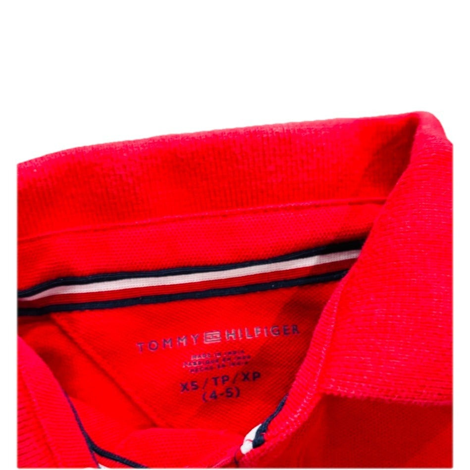 Tommy Hilfiger Boys Red Polo Shirt Size 4