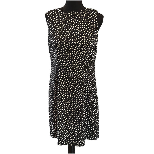 Polka Dot  Shift Dress, A-line, AB Studio Knee Length Office 10 Modest Sheath