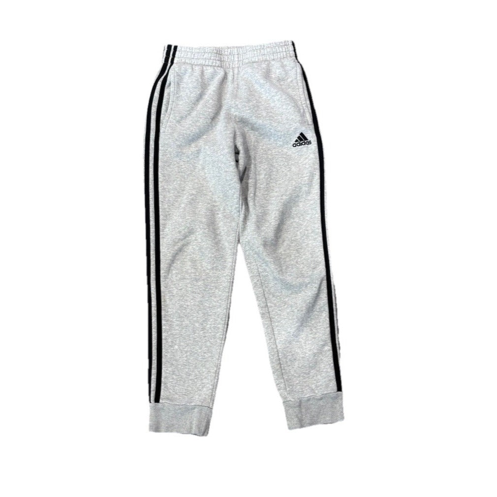 Adidas 3 Stripe Fleece Joggers In Gray Size YM